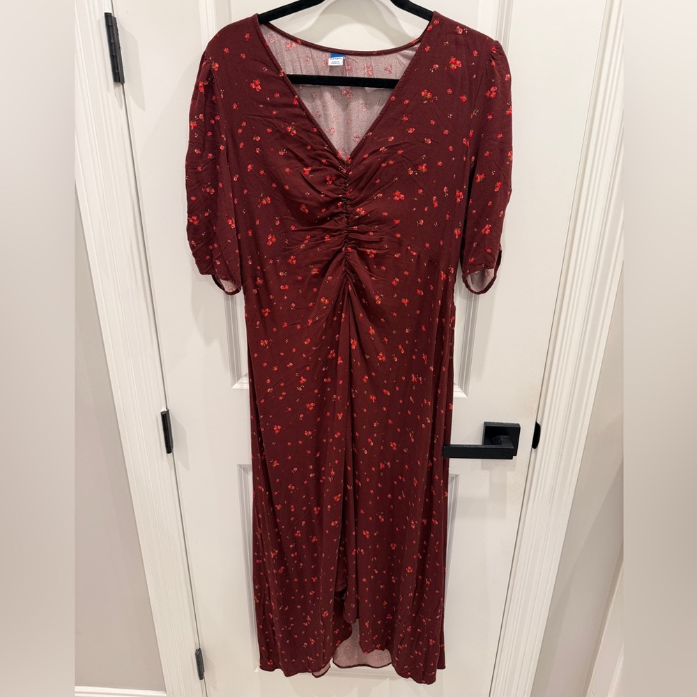 Old Navy Burgundy Floral Dress
